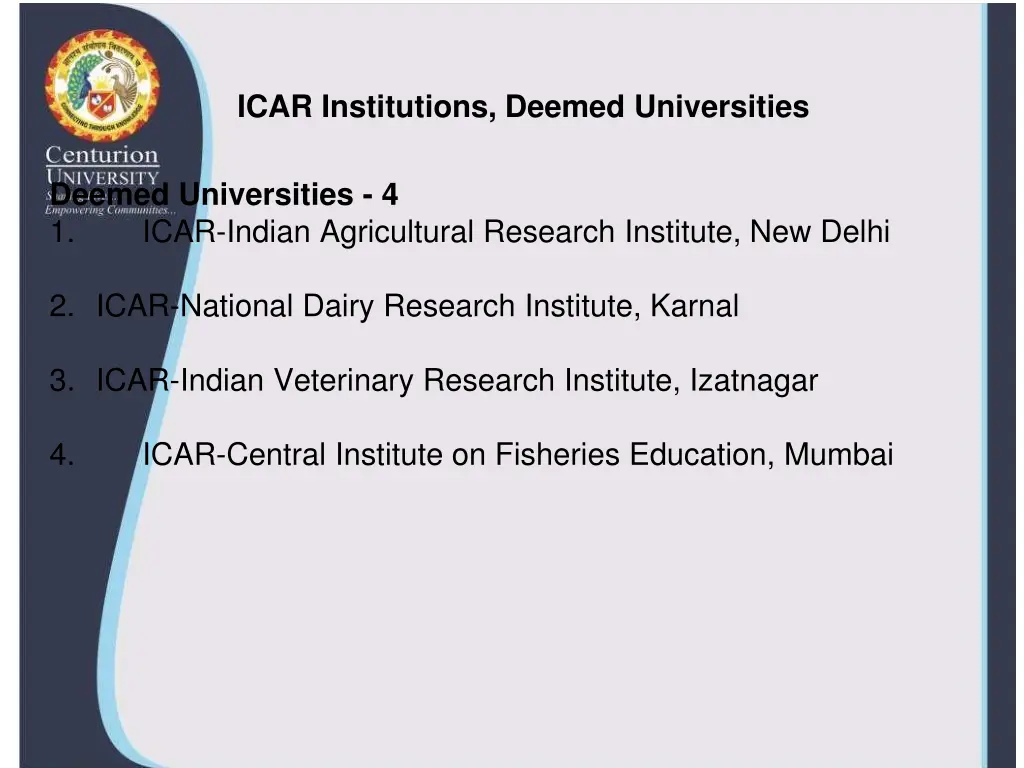 icar institutions deemed universities