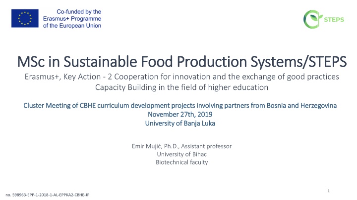 msc in sustainable food production systems steps
