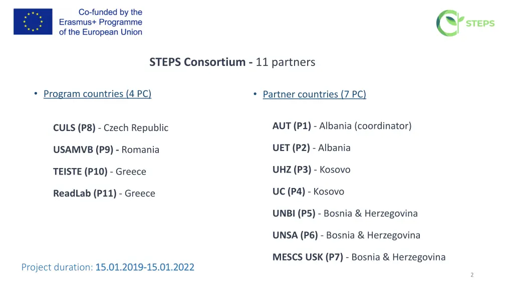 steps consortium 11 partners