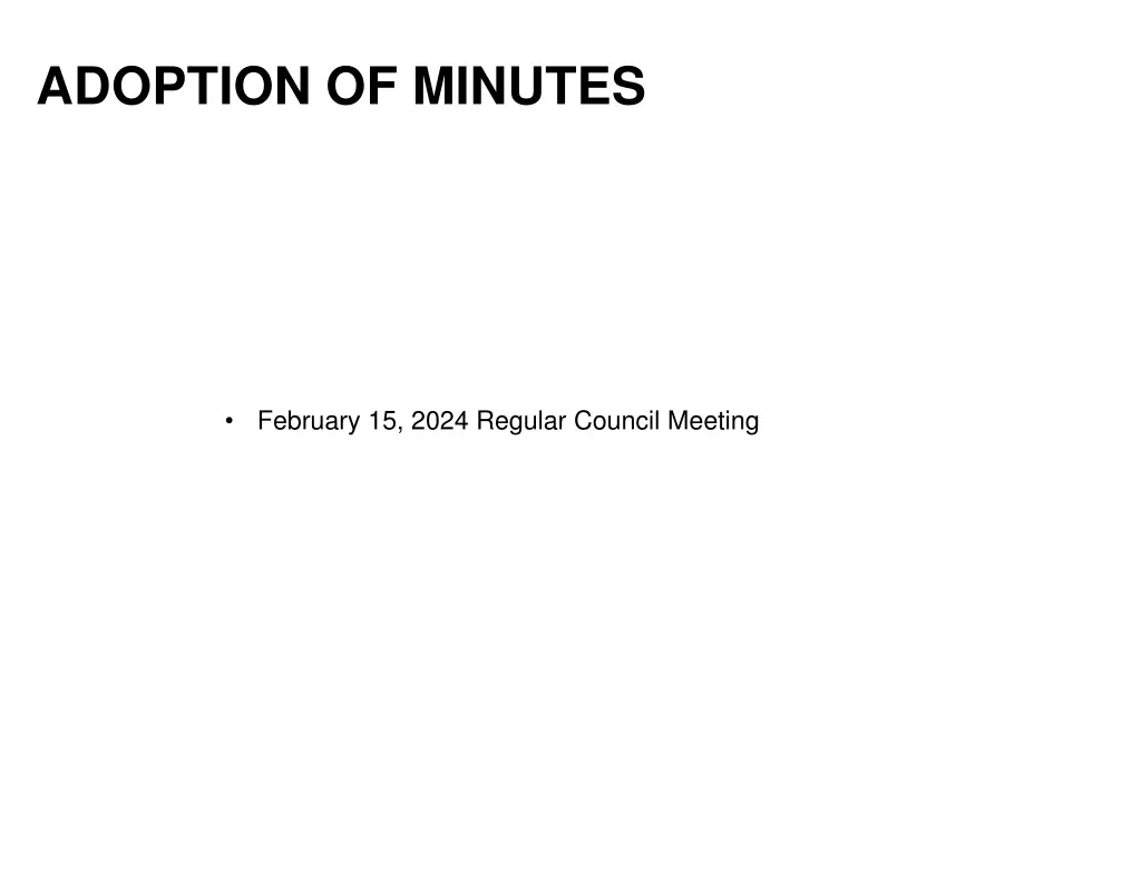 adoption of minutes