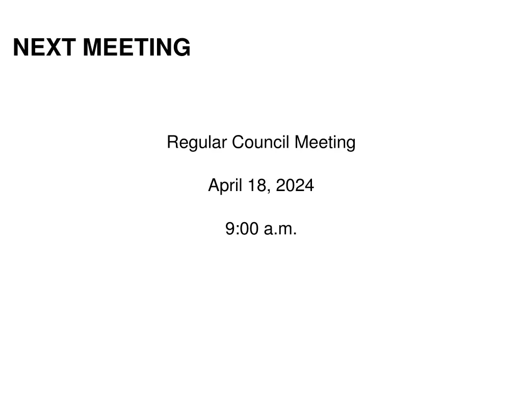 next meeting