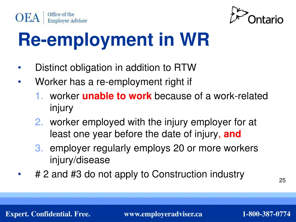 re employment in wr