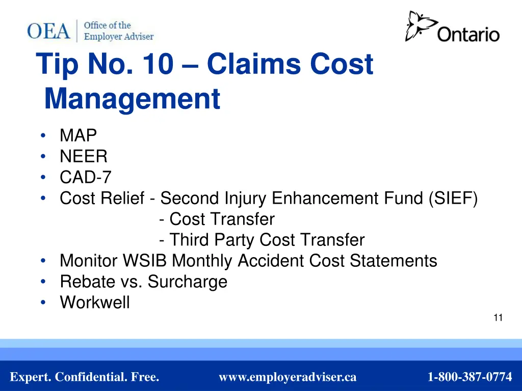 tip no 10 claims cost management