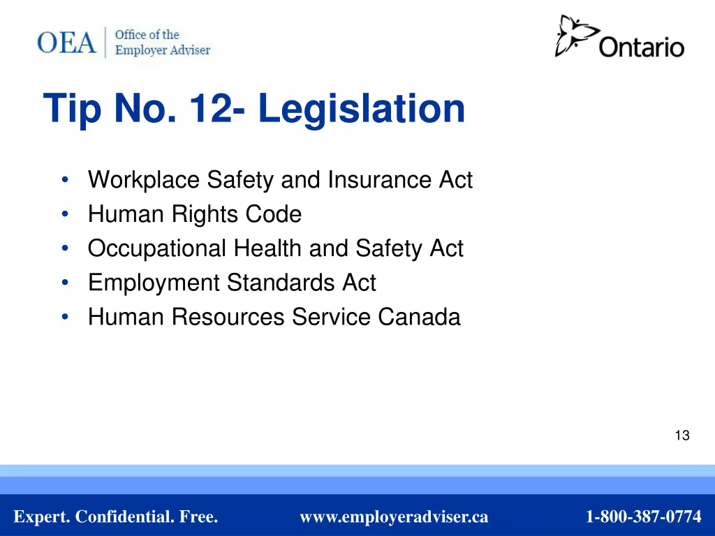 tip no 12 legislation