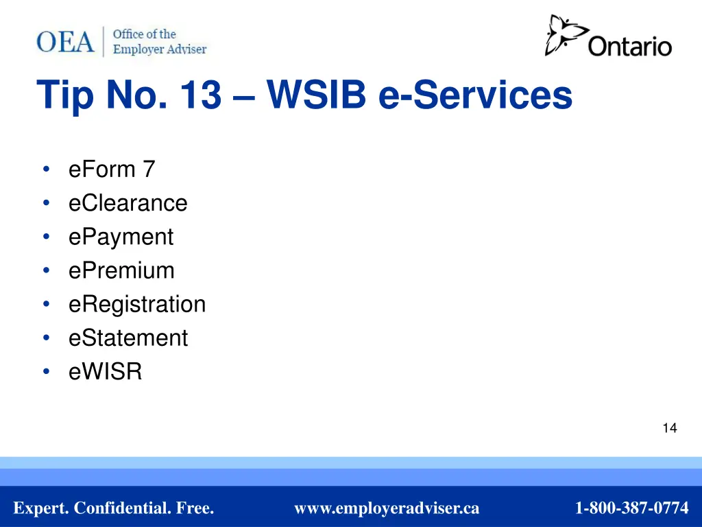 tip no 13 wsib e services