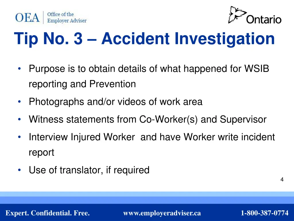 tip no 3 accident investigation