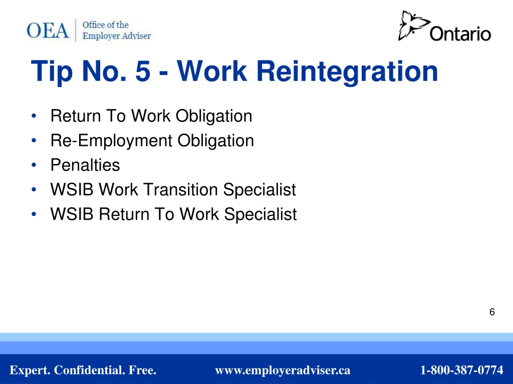 tip no 5 work reintegration