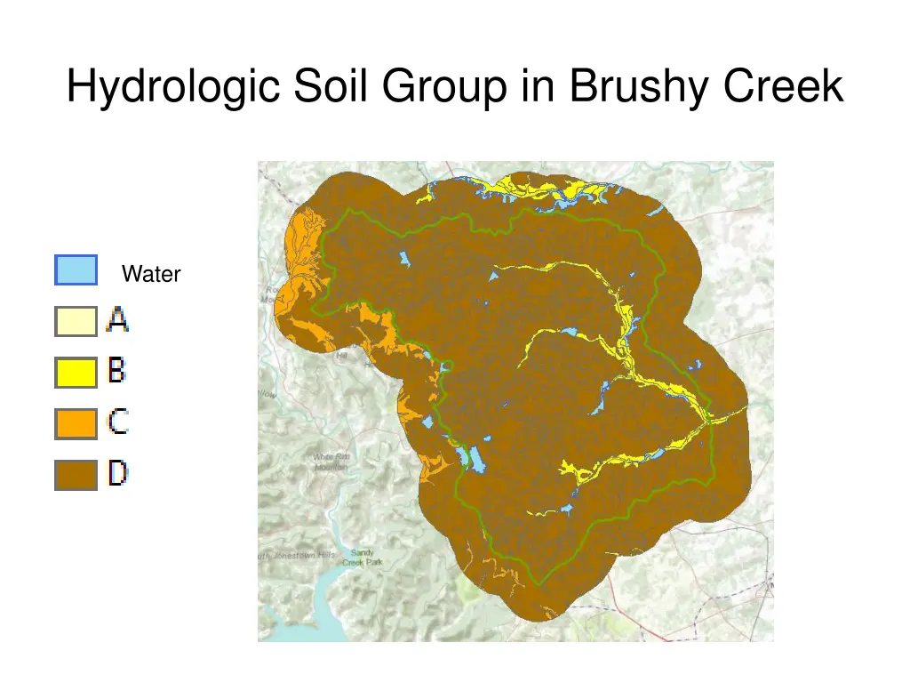 hydrologic soil group in brushy creek