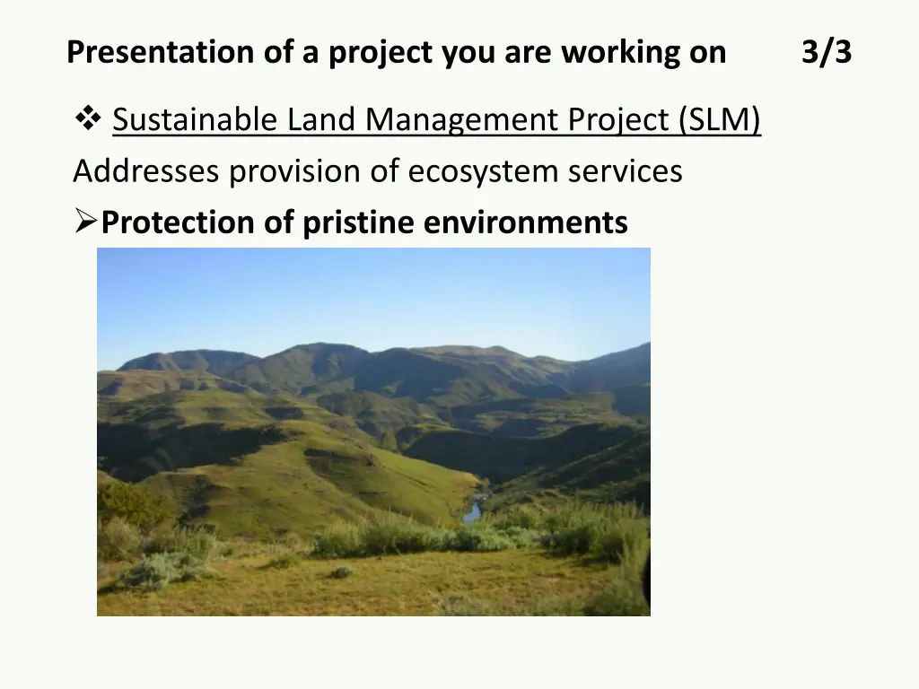 presentation of a project you are working on 2