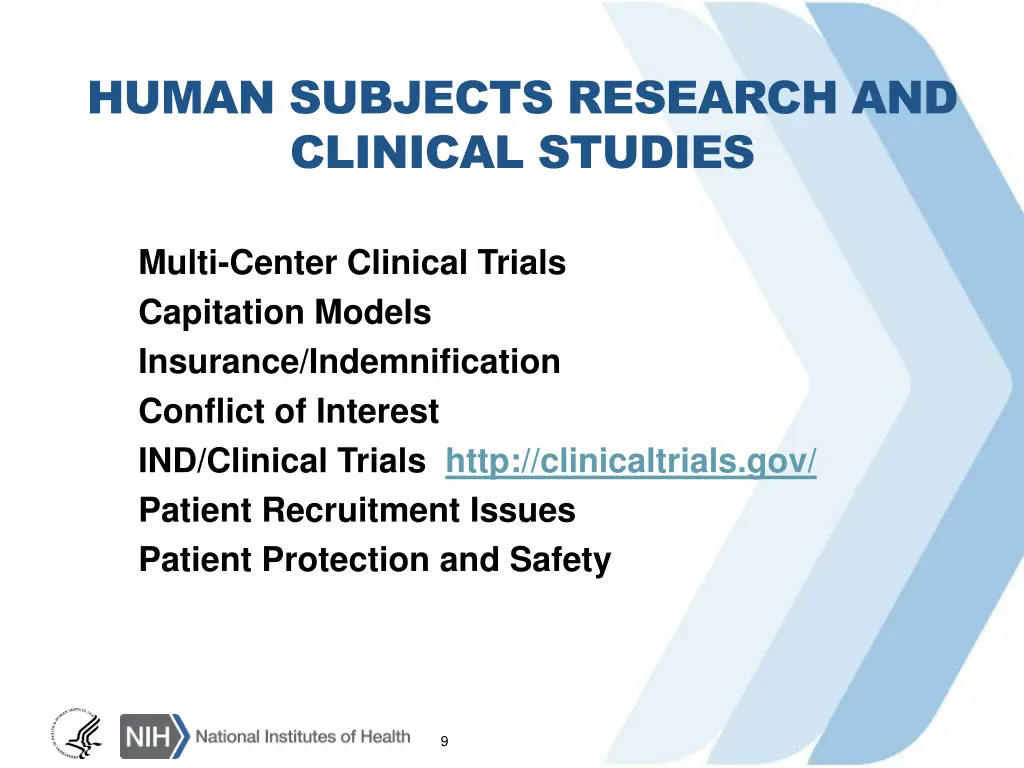 human subjects research and clinical studies