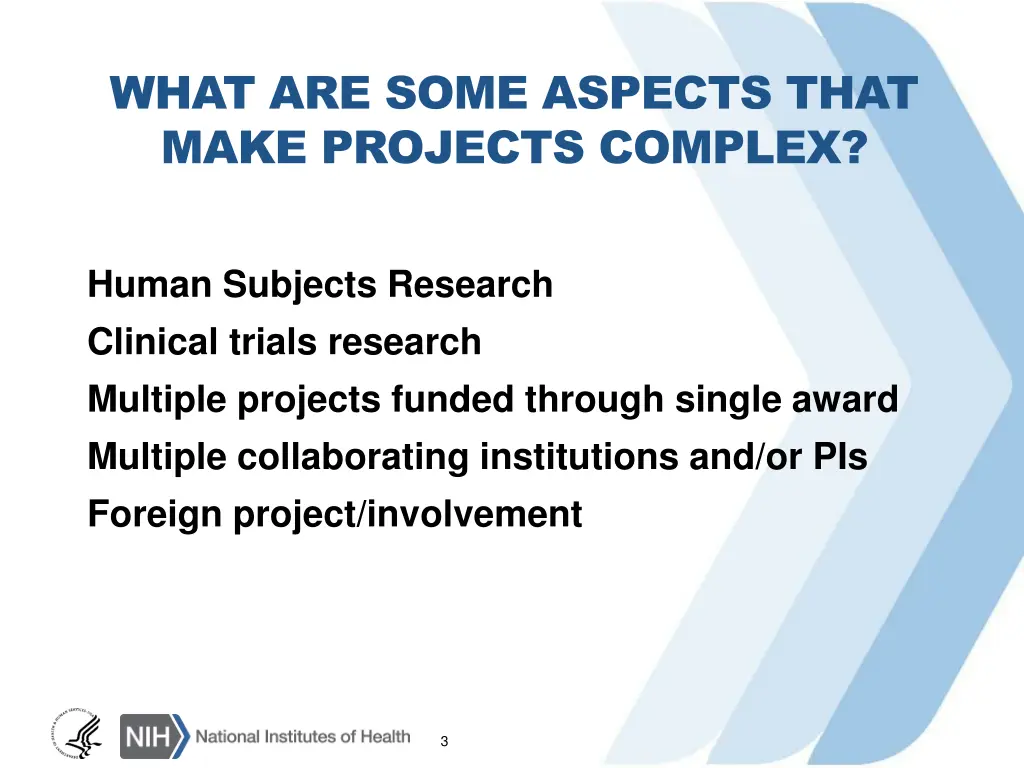 what are some aspects that make projects complex