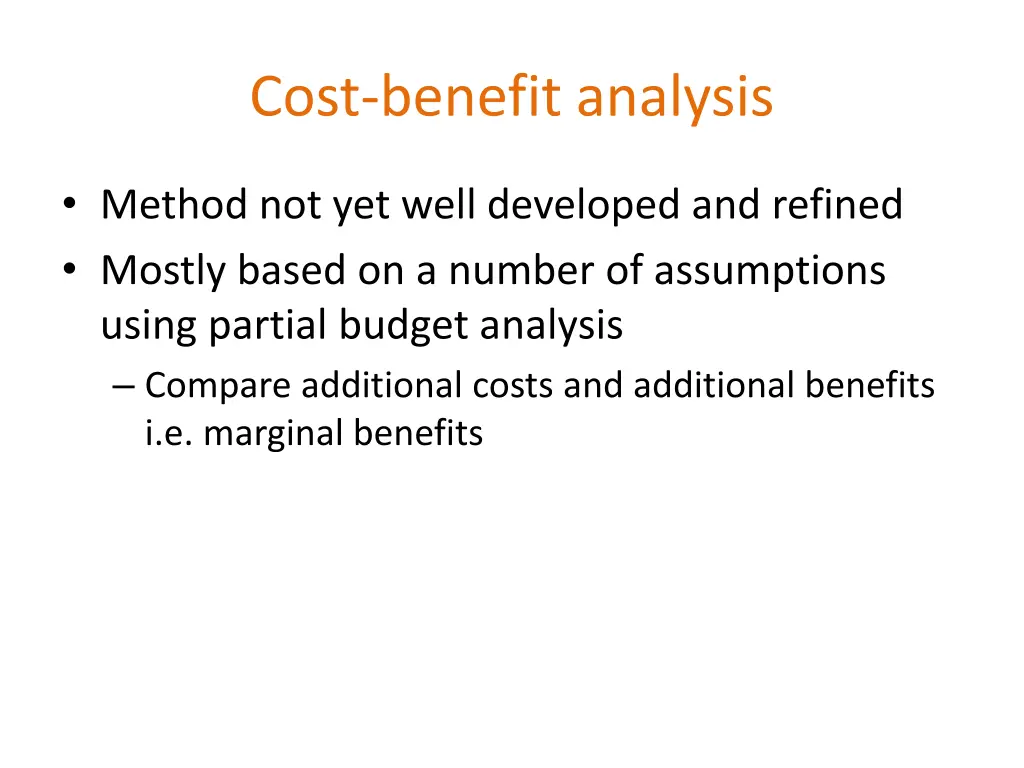 cost benefit analysis 1