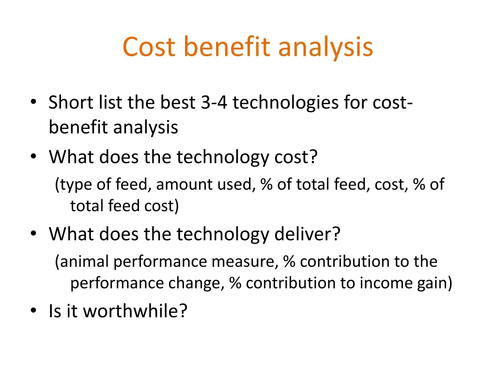 cost benefit analysis