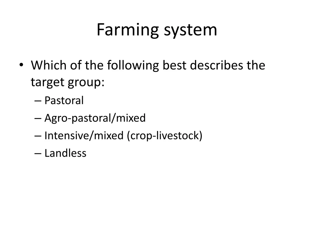 farming system