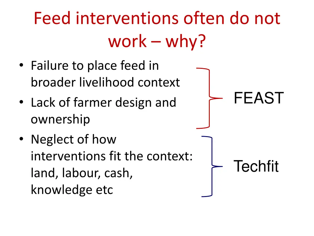 feed interventions often do not work why