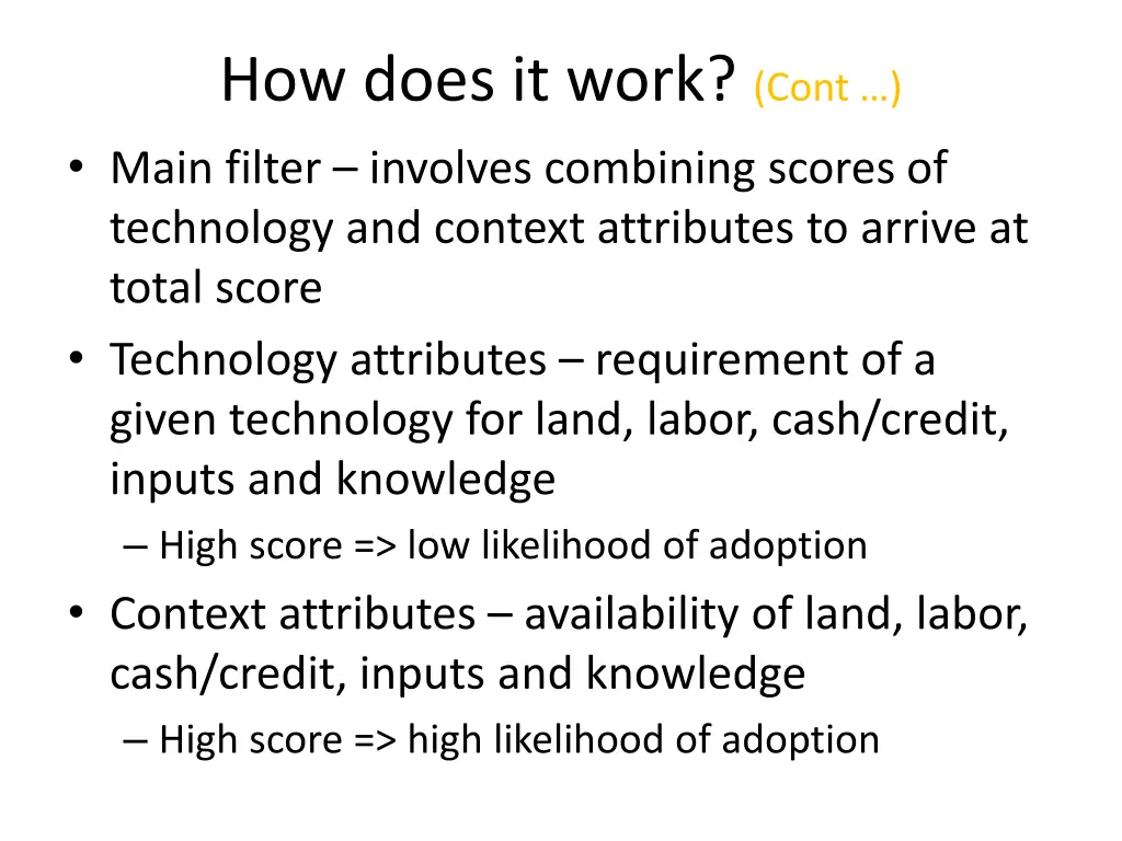 how does it work cont main filter involves