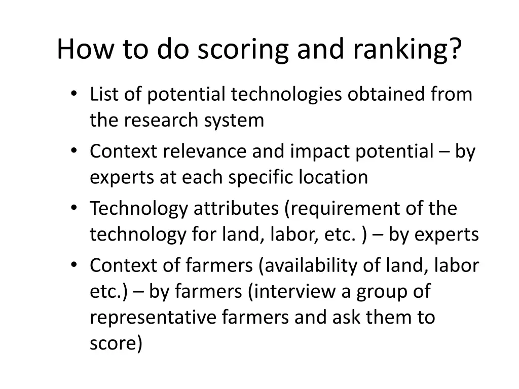 how to do scoring and ranking