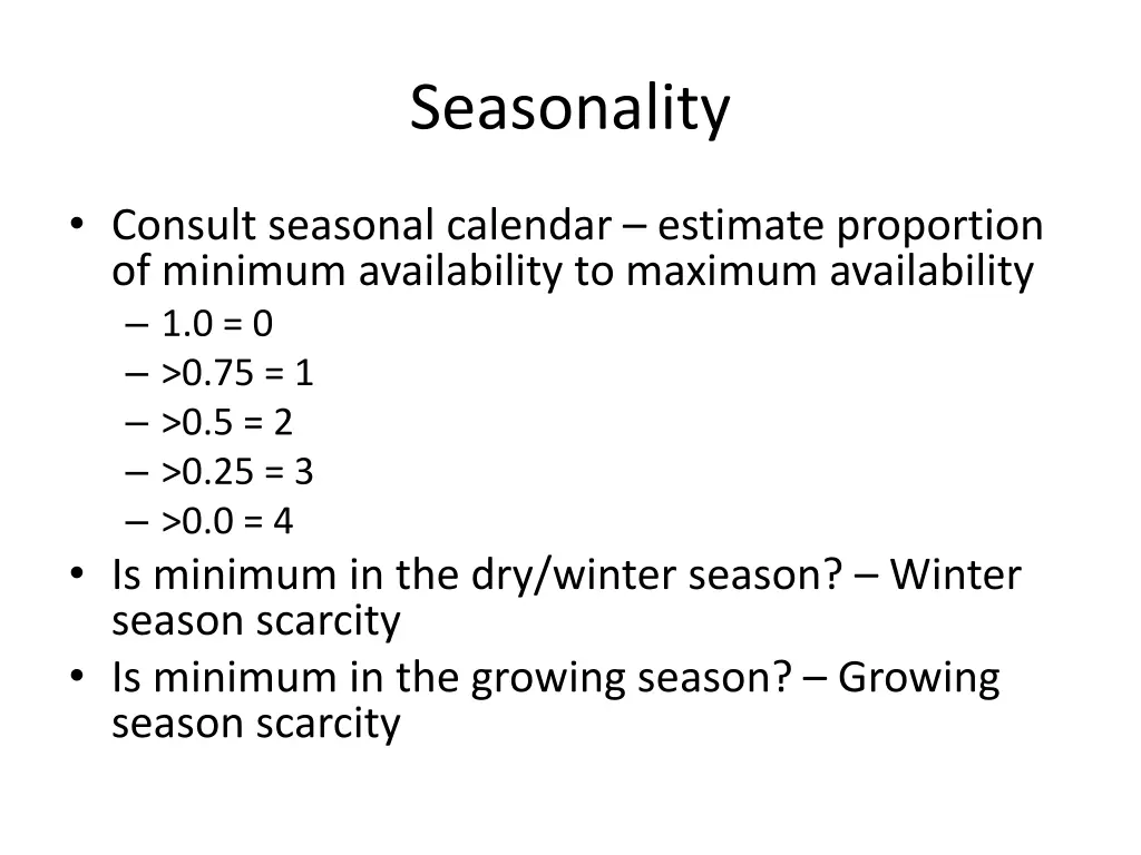 seasonality