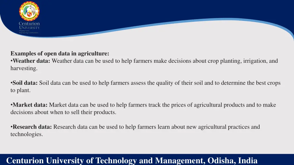examples of open data in agriculture weather data