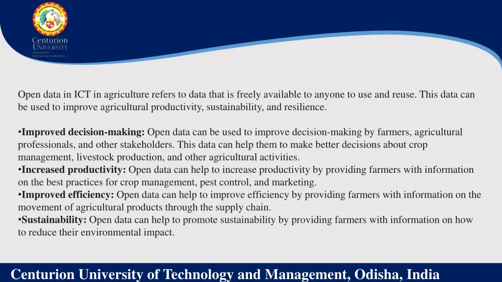 open data in ict in agriculture refers to data