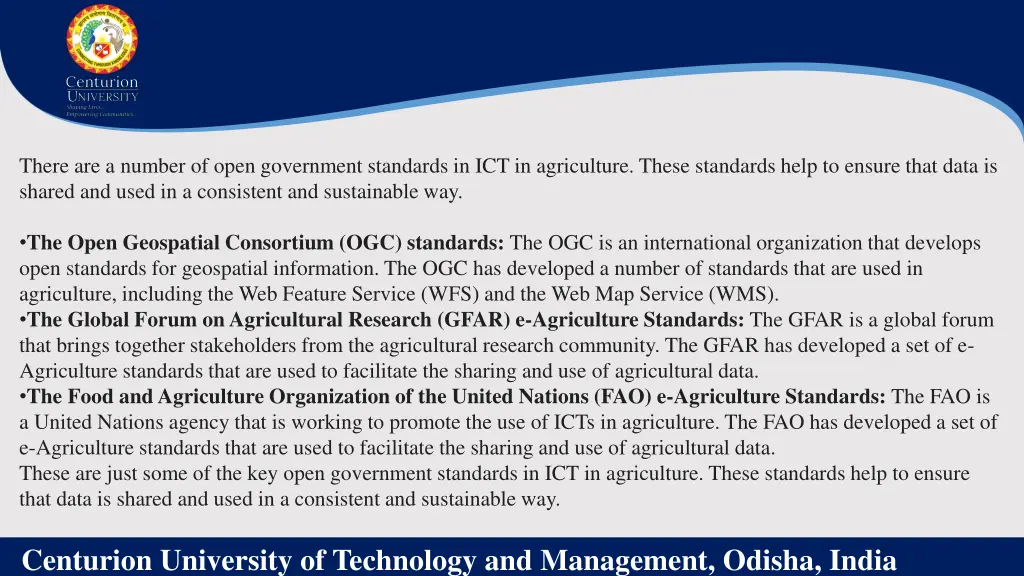 there are a number of open government standards
