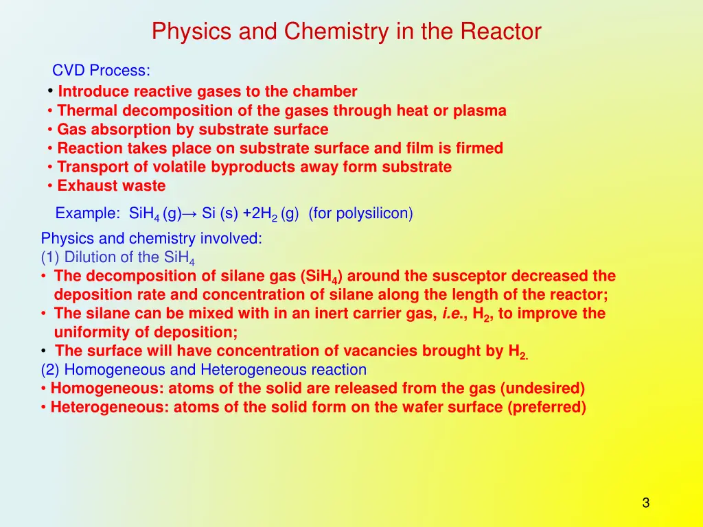 physics and chemistry in the reactor