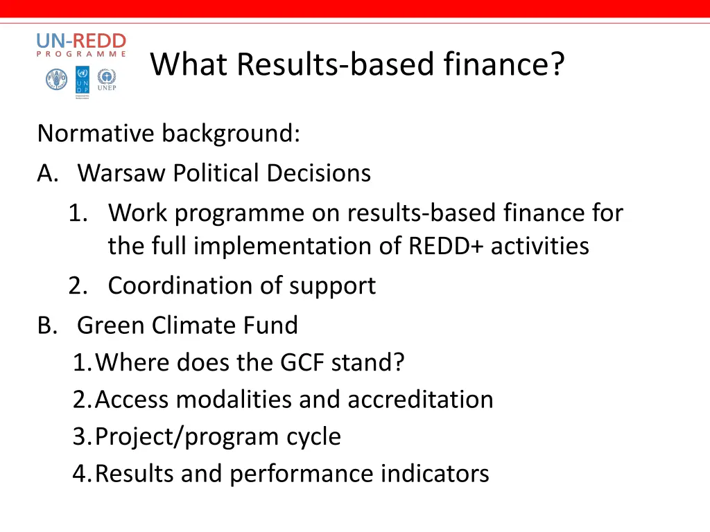 what results based finance
