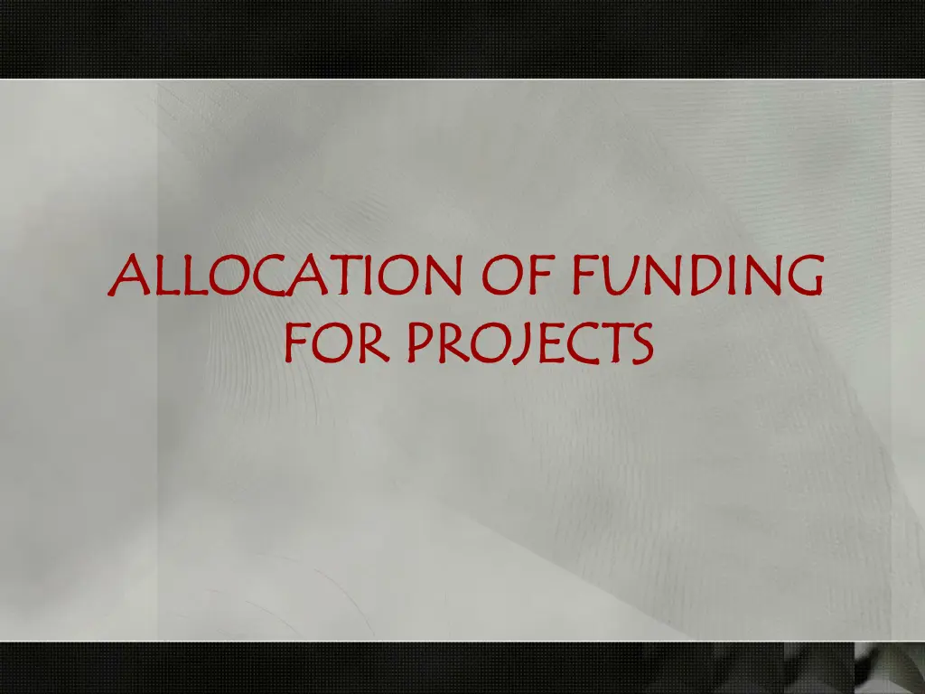 allocation of funding allocation of funding