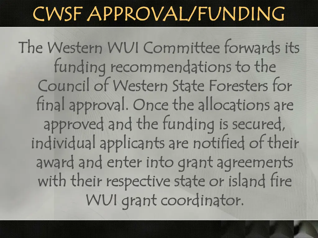 cwsf approval funding cwsf approval funding