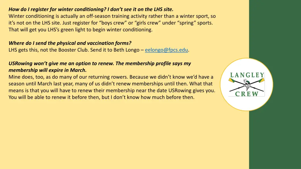 how do i register for winter conditioning