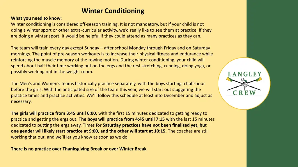 winter conditioning