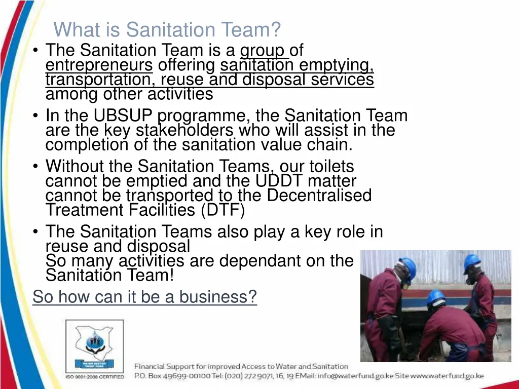 what is sanitation team the sanitation team
