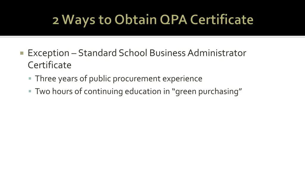 exception standard school business administrator