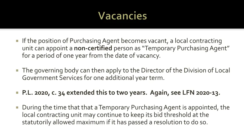 if the position of purchasing agent becomes