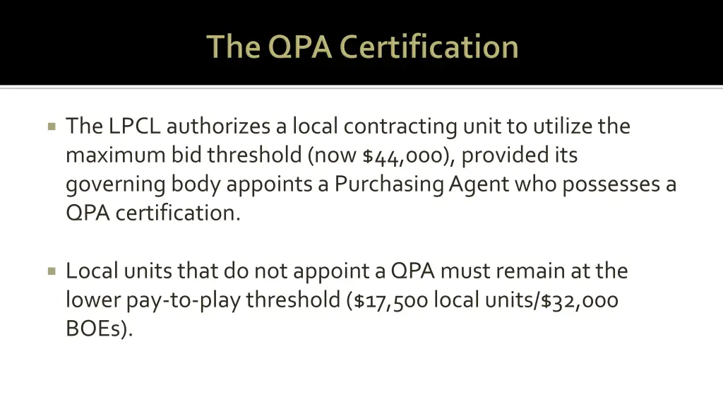 the lpcl authorizes a local contracting unit