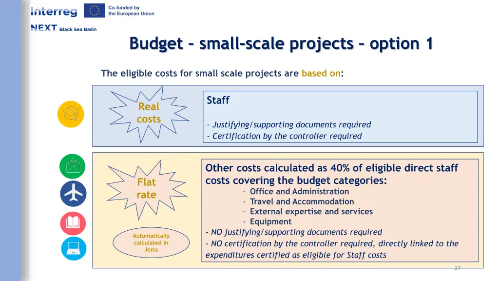 budget small scale projects option 1