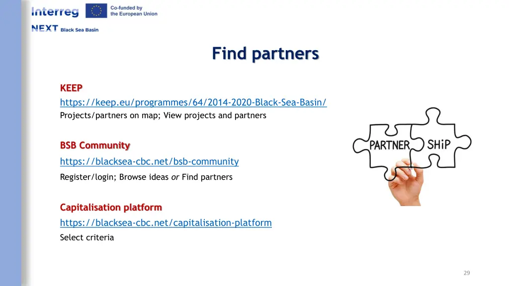 find partners