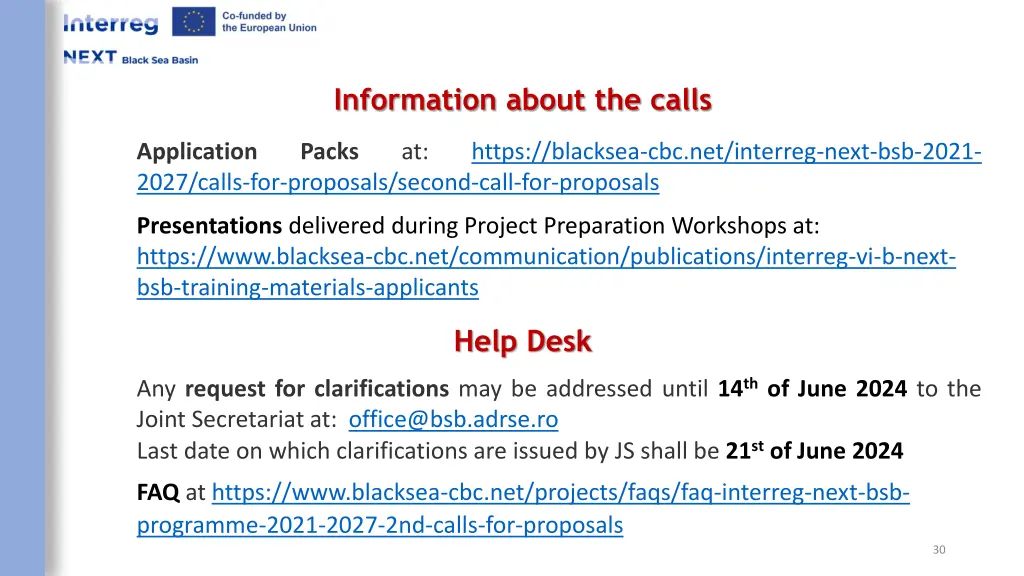 information about the calls