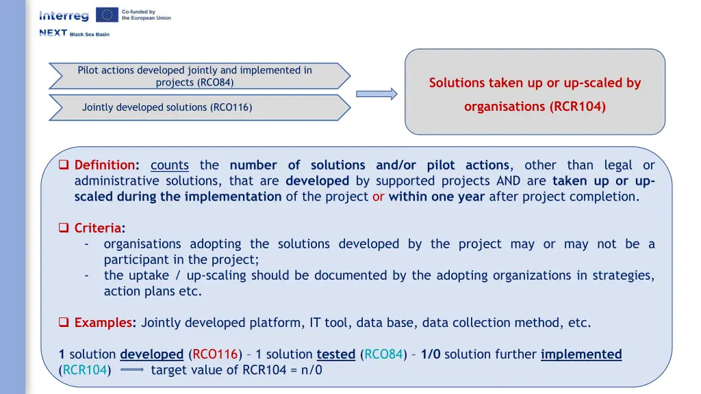 pilot actions developed jointly and implemented