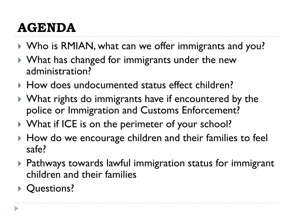agenda