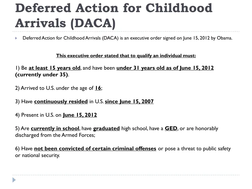 deferred action for childhood arrivals daca