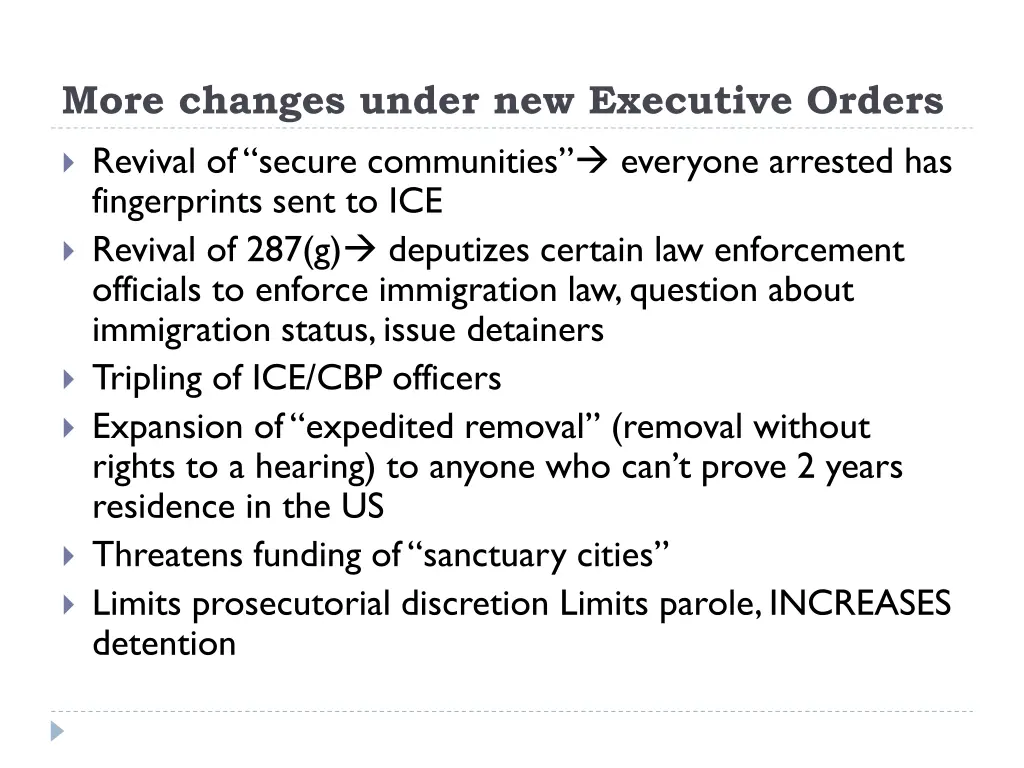 more changes under new executive orders