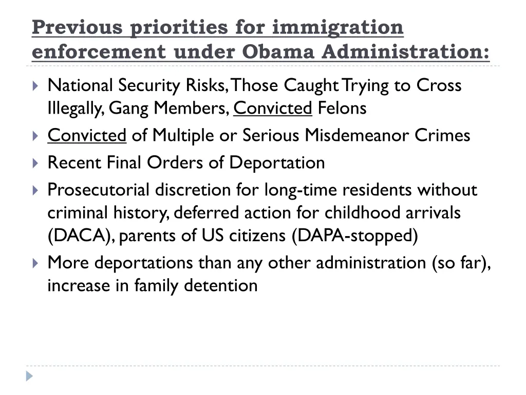 previous priorities for immigration enforcement