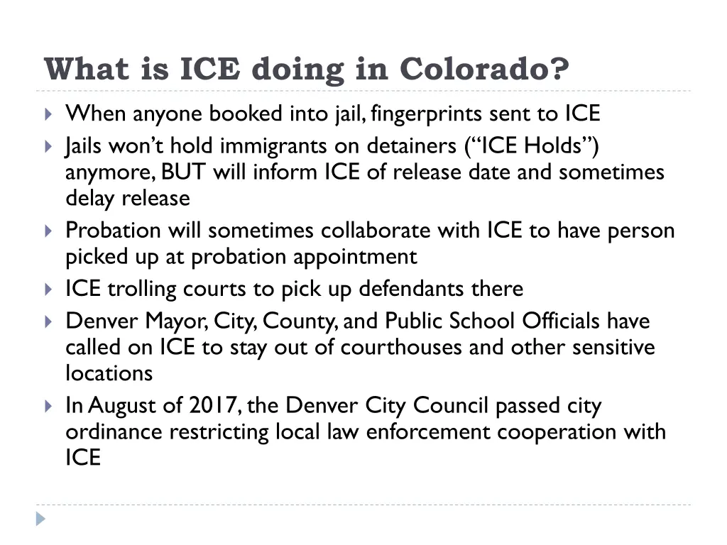 what is ice doing in colorado 1