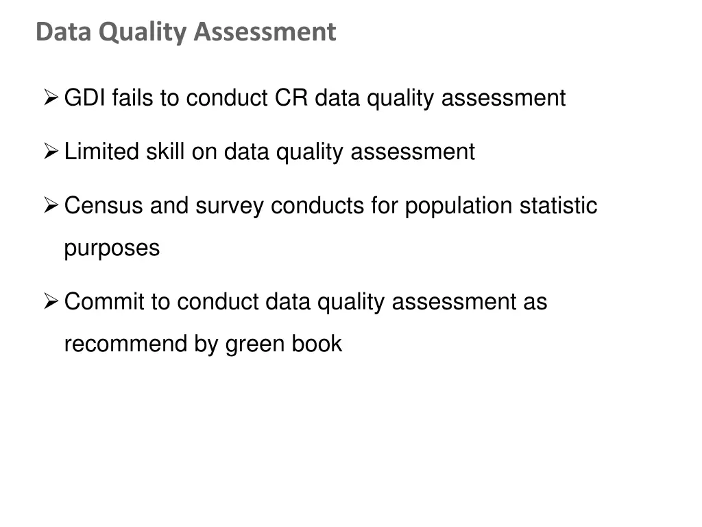 data quality assessment