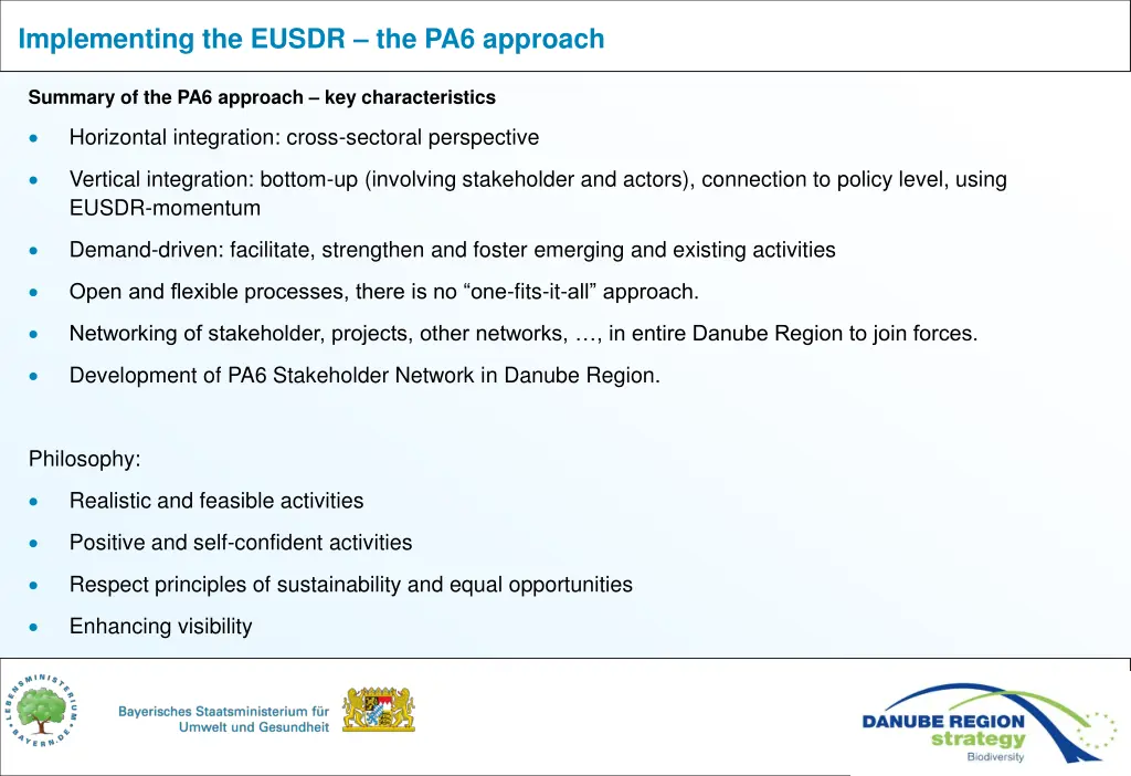 implementing the eusdr the pa6 approach 3