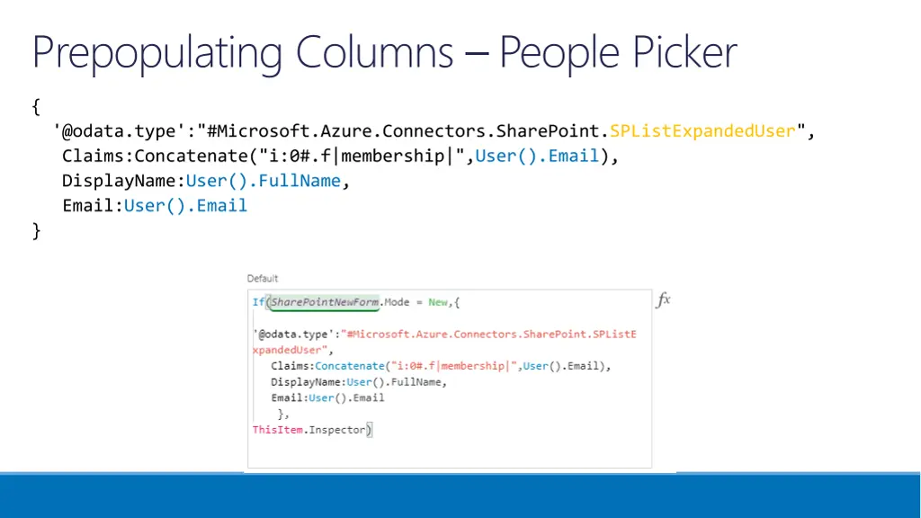 prepopulating columns people picker