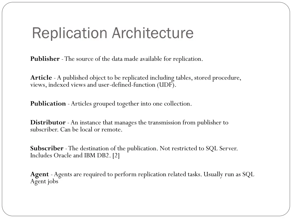 replication architecture