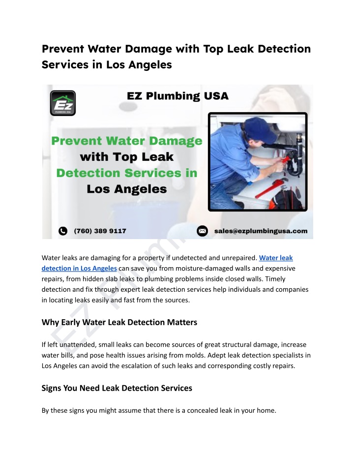 prevent water damage with top leak detection
