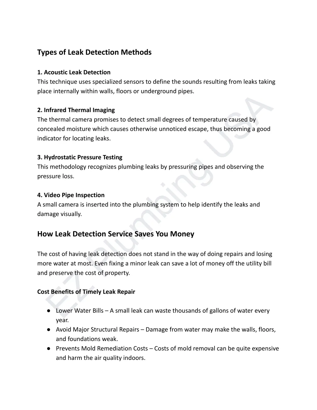 types of leak detection methods 1 acoustic leak
